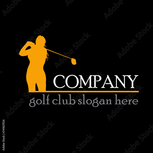 Orange Logo Golf on black background # Vector