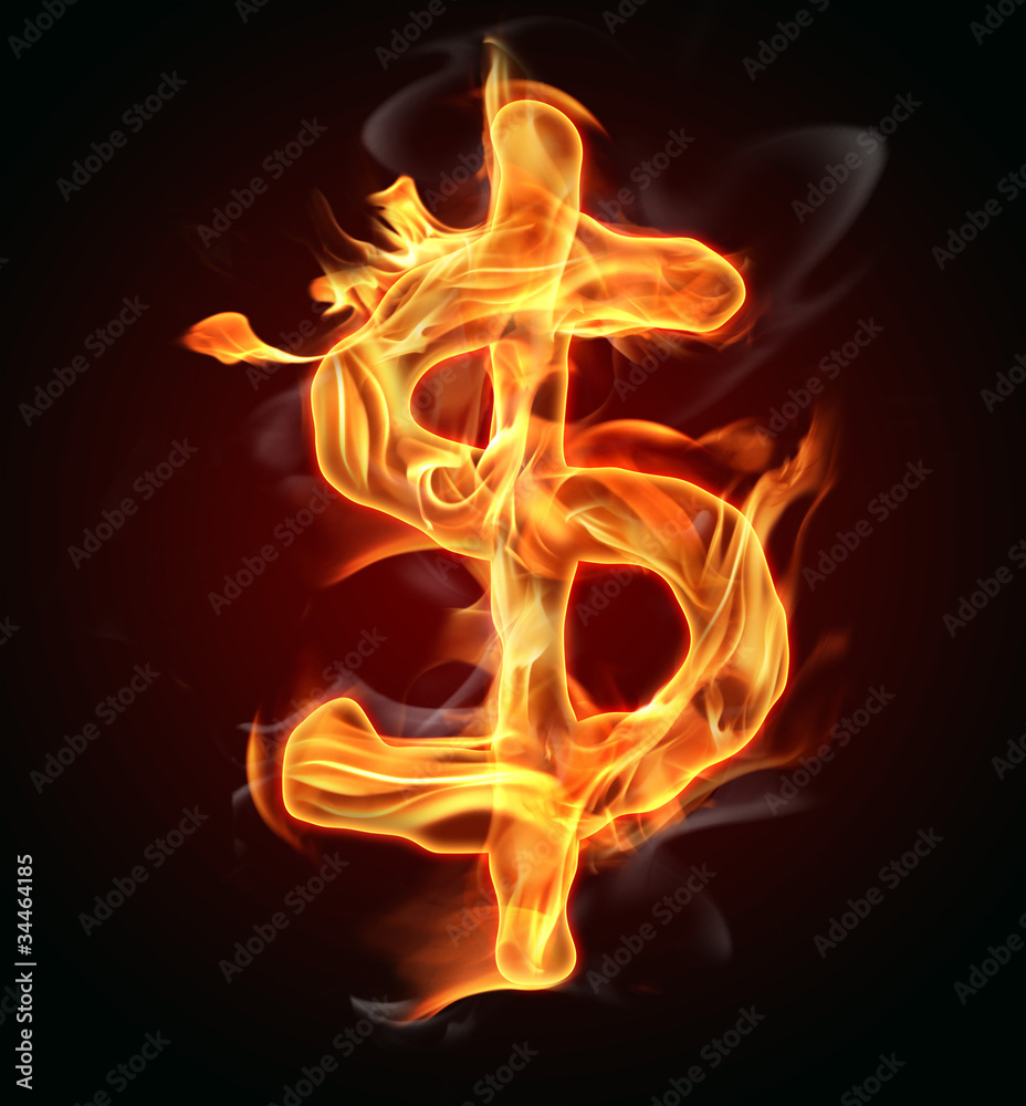 Fire dollar symbol Fire dollar symbol