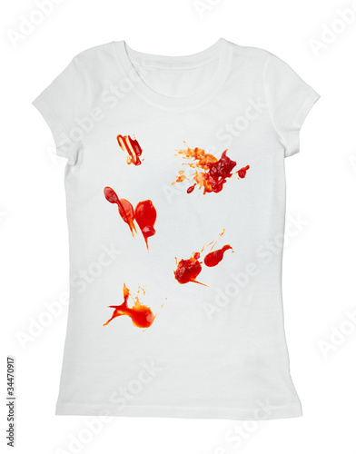 ketchup stain dirty t shirt clothing
