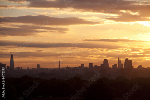 London city landscape sunset