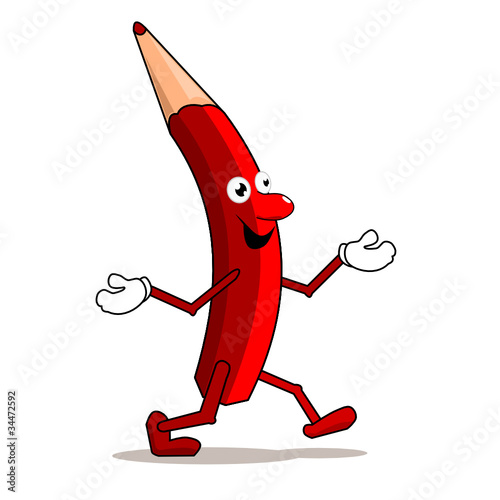 Cheerful red pencil