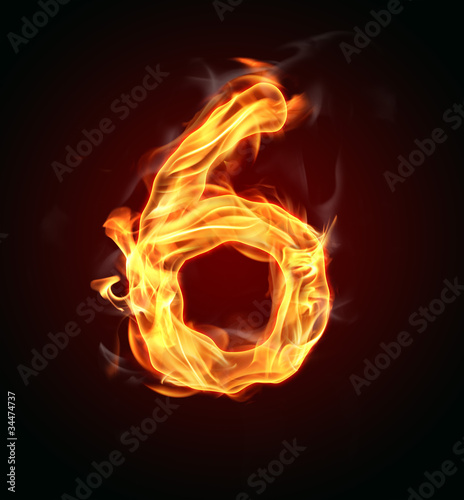 Fire number "6"
