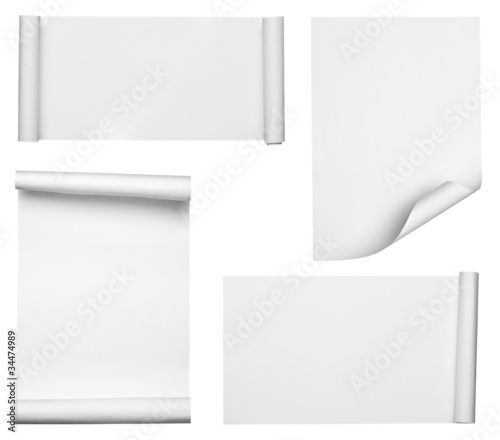 white crumpled curled scroll note paper