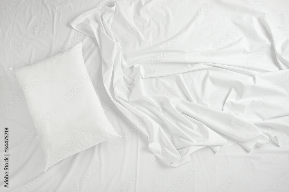 Obraz premium bedding sheets and pillow sleep bed