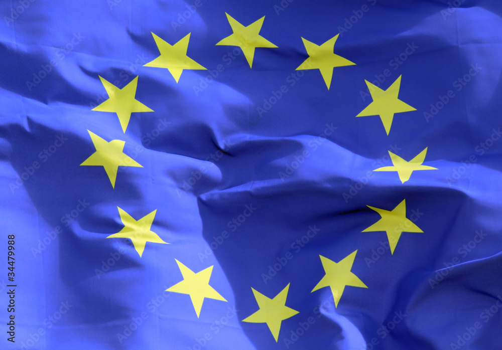 Flagge Europäische Gemeinschaft - close up Flagge Europäische Gemeinschaft - close up