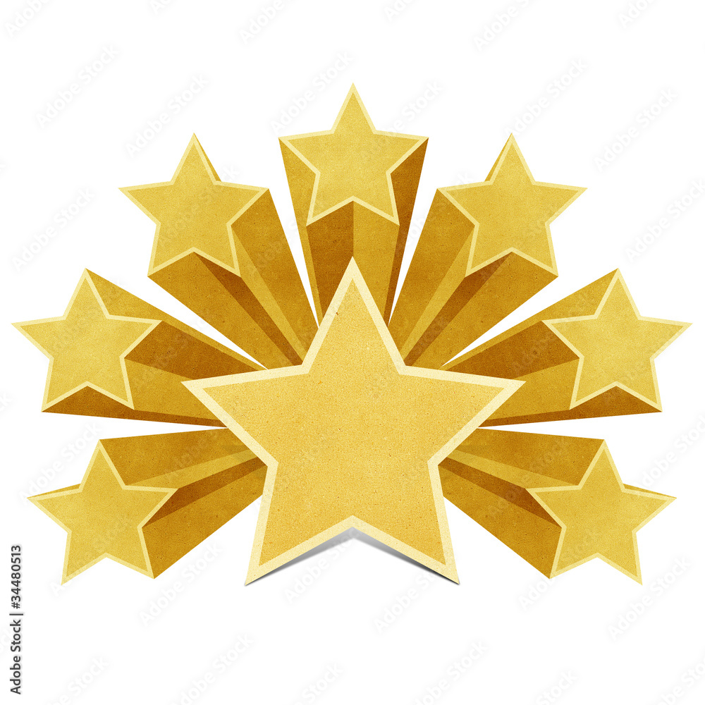 star recycled paper stick on white background star recycled paper stick on white background