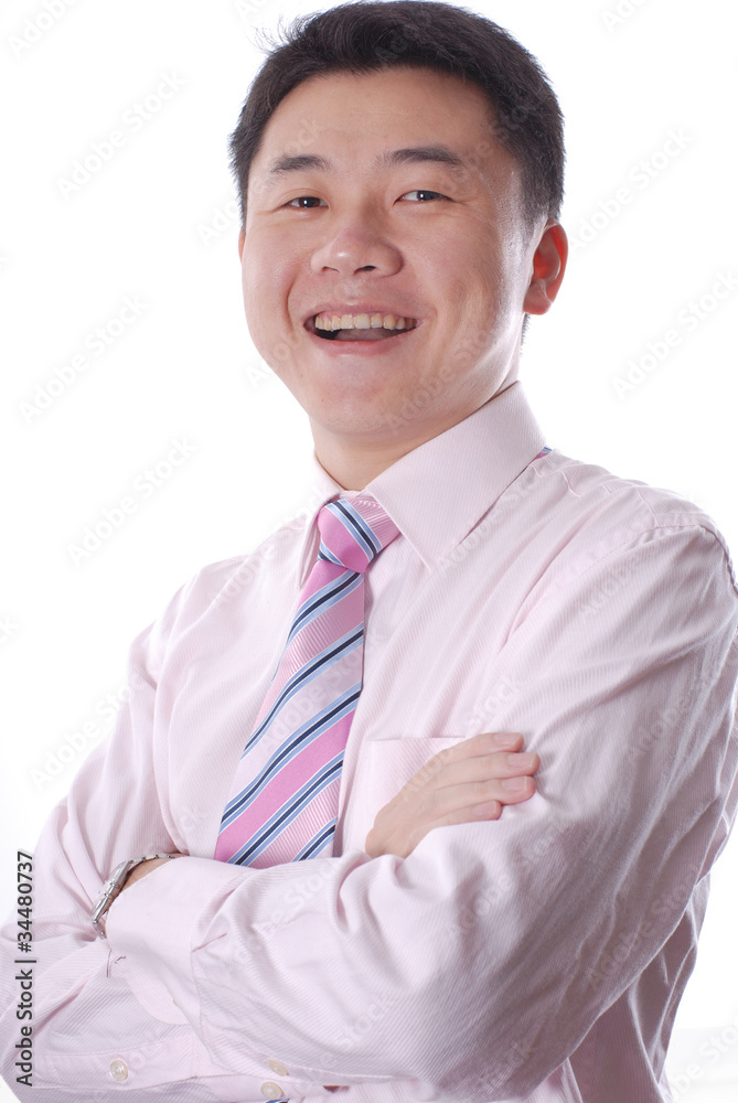 Asian business man smiling