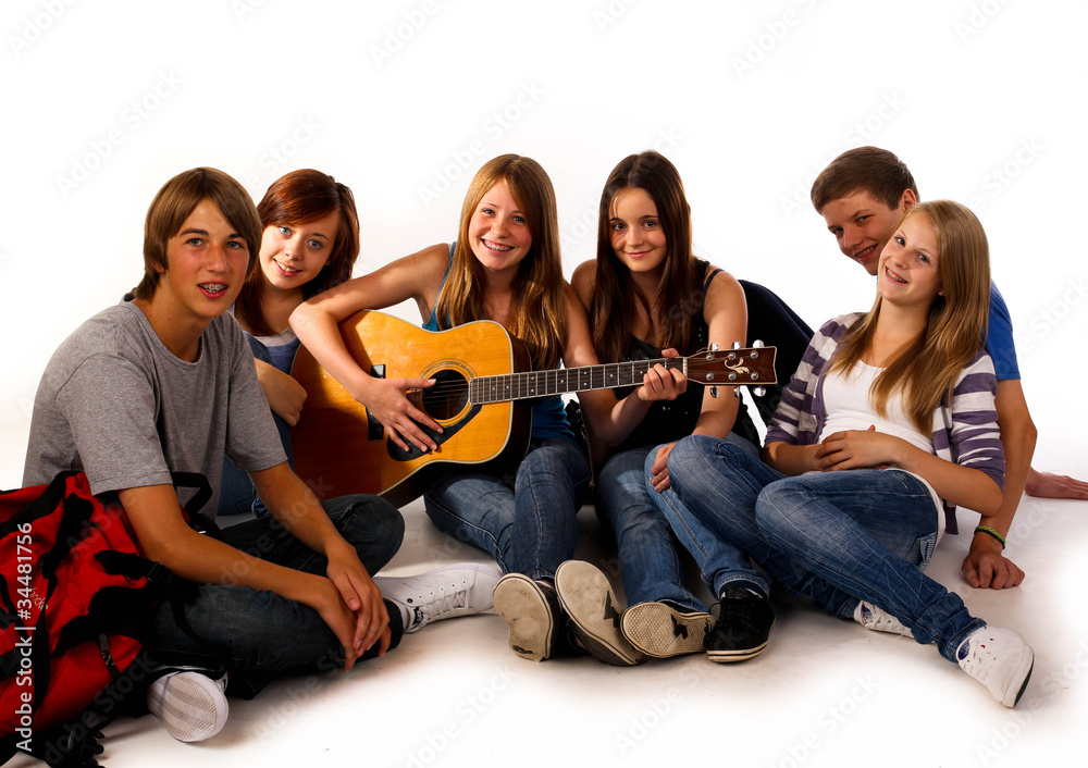 Obraz premium 0711 gitarre spielen gruppe