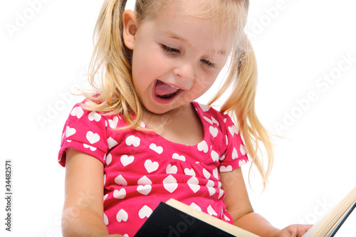 happy book read for young girl