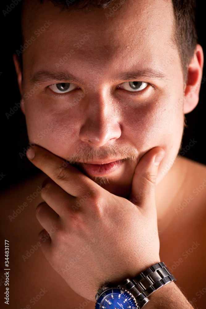 Fototapeta premium Man portrait. Close up.