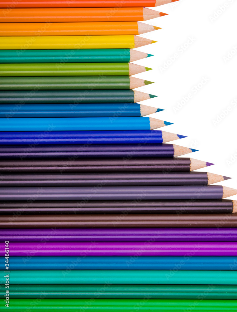Color pencils on white background Color pencils on white background