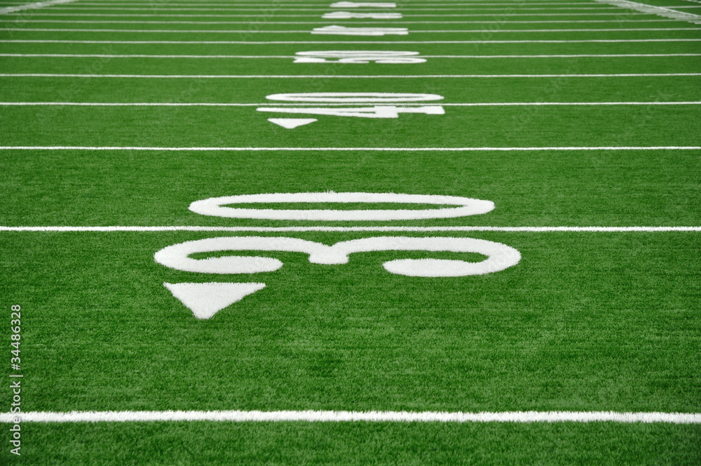 Thirty Yard Line on American Football Field Thirty Yard Line on American Football Field
