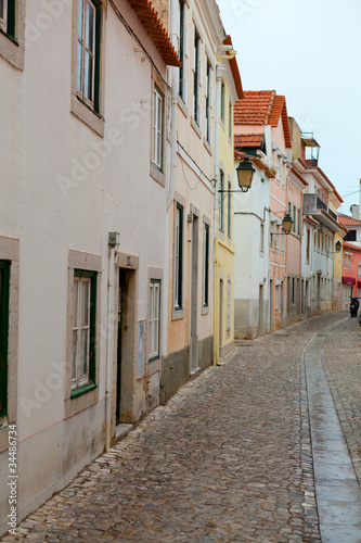 A narrow street in Lisbon  Portugal
