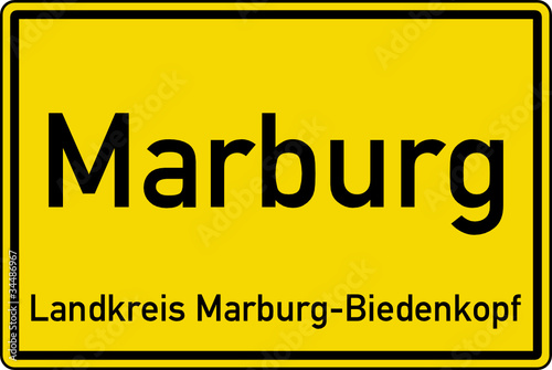 Marburg Ortstafel Ortseingang Schild Verkehrszeichen