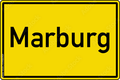 Marburg Ortstafel Ortseingang Schild Verkehrszeichen