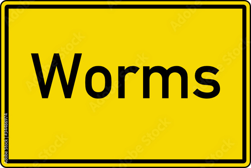Worms Ortstafel Ortseingang Schild Verkehrszeichen