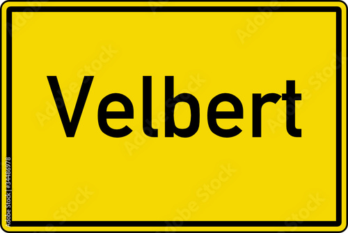 Velbert Ortstafel Ortseingang Schild Verkehrszeichen
