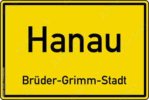 Hanau Ortstafel Ortseingang Schild Verkehrszeichen