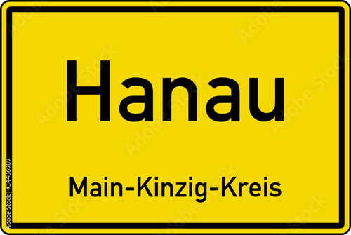 Hanau Ortstafel Ortseingang Schild Verkehrszeichen