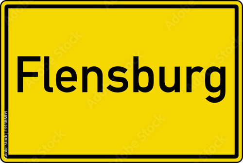 Flensburg Ortstafel Ortseingang Schild Verkehrszeichen