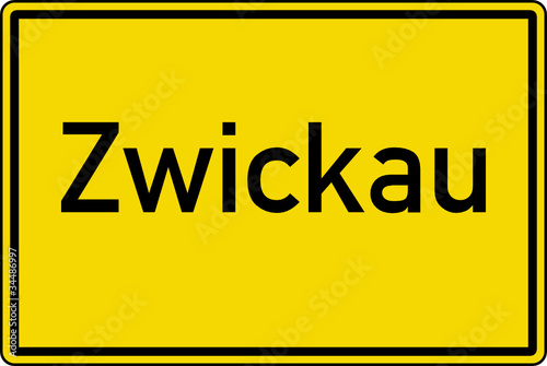 Zwickau Ortstafel Ortseingang Schild Verkehrszeichen