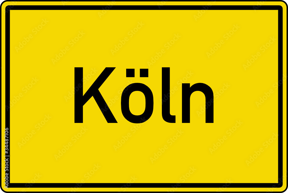 Köln Ortstafel Ortseingang Schild Verkehrszeichen Köln Ortstafel Ortseingang Schild Verkehrszeichen