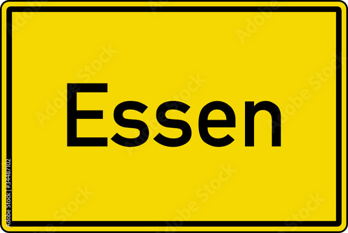 Essen Ortstafel Ortseingang Schild Verkehrszeichen
