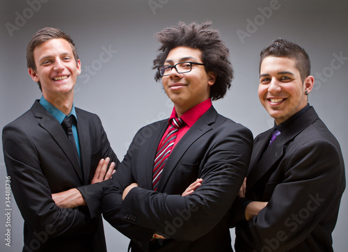 Proud young businessmen with stylish clothes