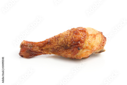 roasted chicken isolated on white background