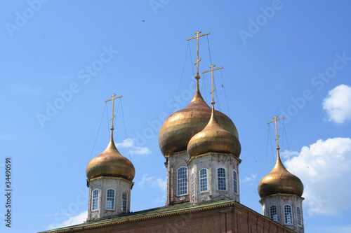 Golden domes of the Orthodox church, Russia. .