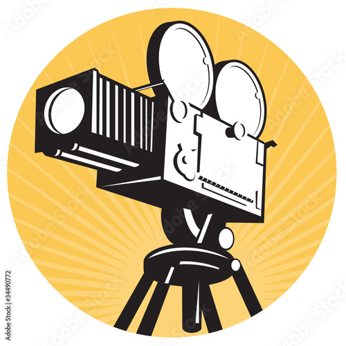 vintage bellow movie camera