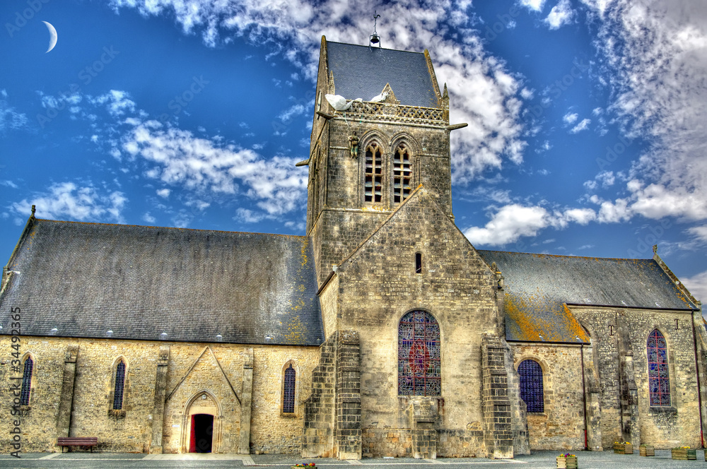 église de sainte mère église Stock Photo | Adobe Stock