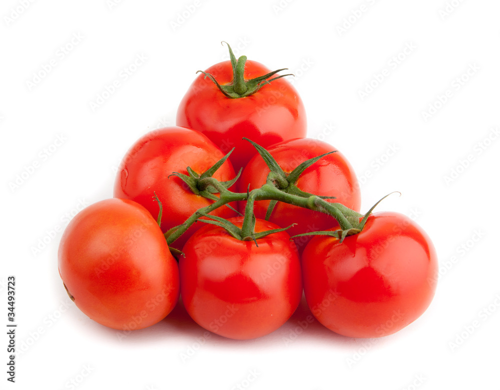 red tomato vegetable isolated on white background