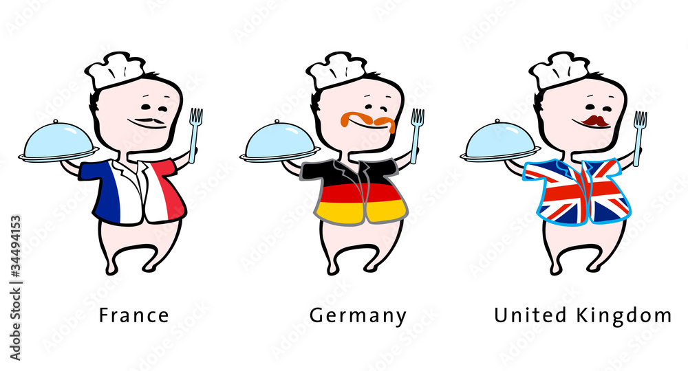 Chef of restaurant from France, Germany, UK - vector Chef of restaurant from France, Germany, UK - vector