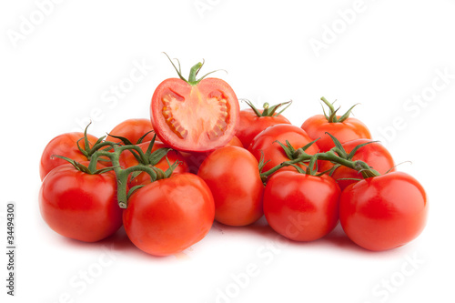 red tomato vegetable isolated on white background.