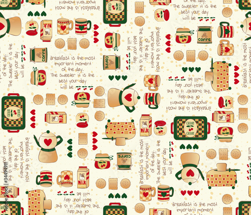 breakfast seamless pattern