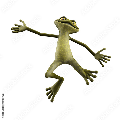 frog cartoon happy jump