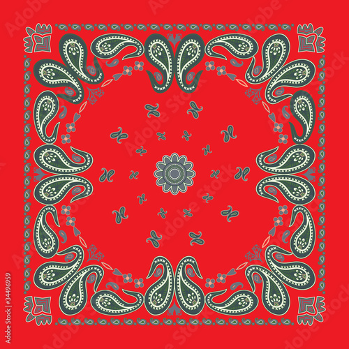 Classic Red Paisley Bandana Design