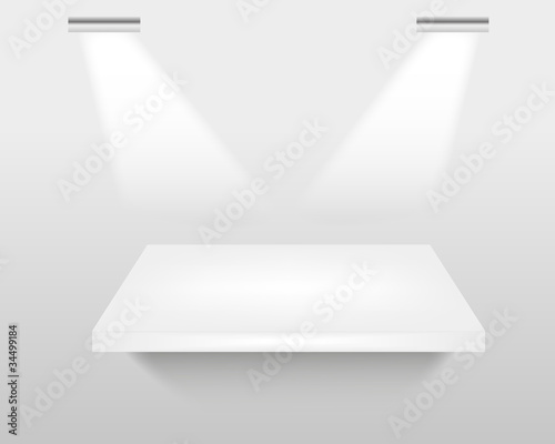 empty 3d illuminated shelf