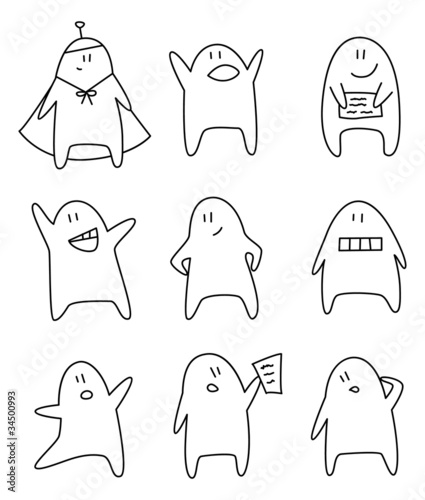Set of funny vector creatures