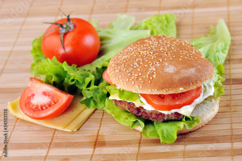 hamburger with cutlet