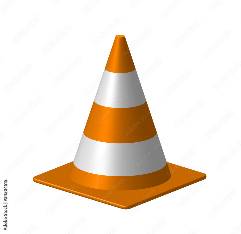 Orange cone - vector illustration Orange cone - vector illustration