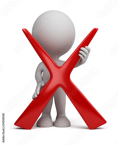 3d person with a negative symbol