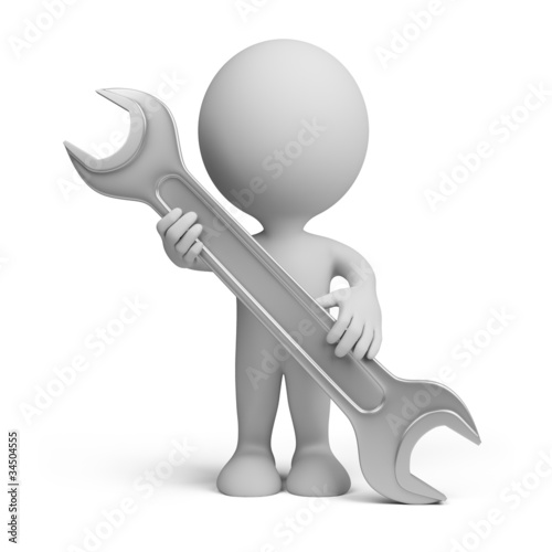 3d person with a wrench