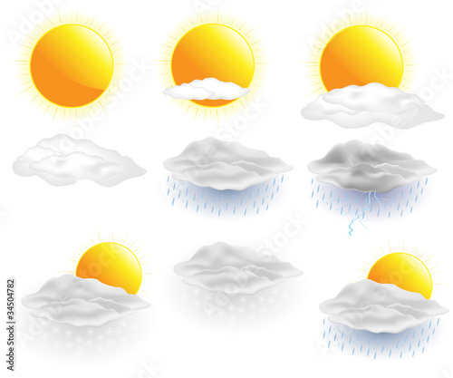 Weather icons. Vector.
