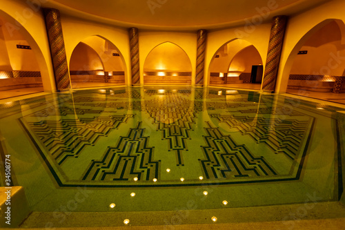 Bathing pool inside of Hammam turkish bath