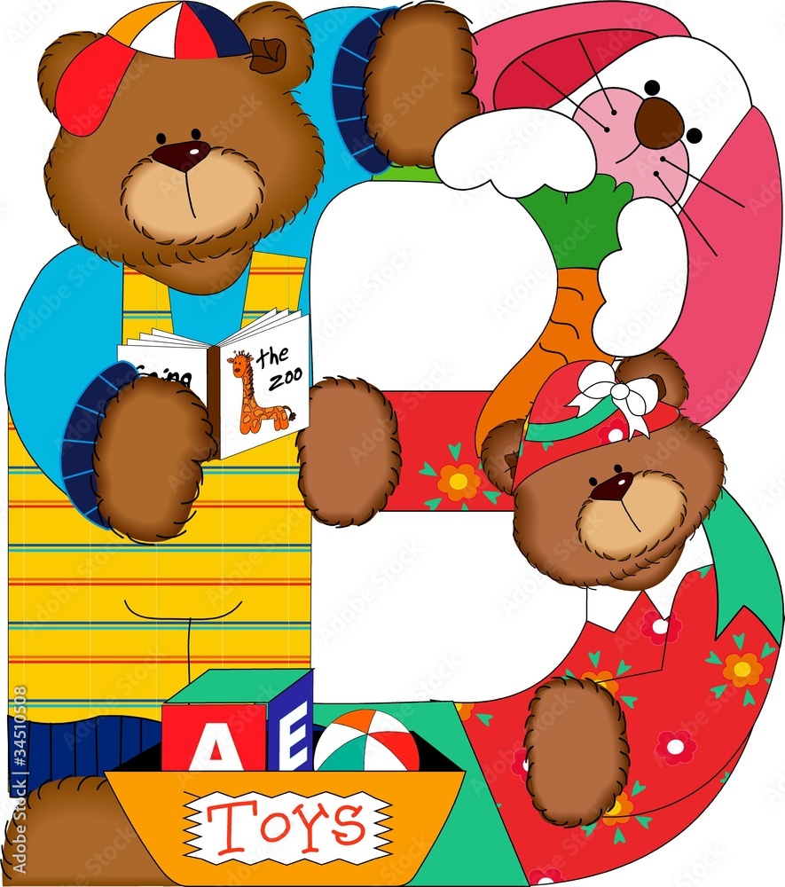 b zoo bear alphabet Stock Vector | Adobe Stock
