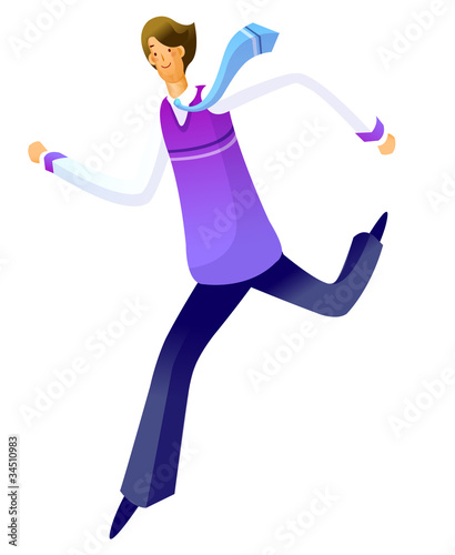 Side view of man running