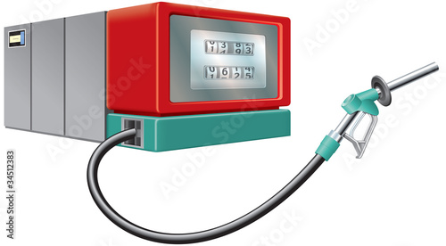 Petrol pump display and nozzle
