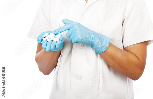icture of female doctor with pills